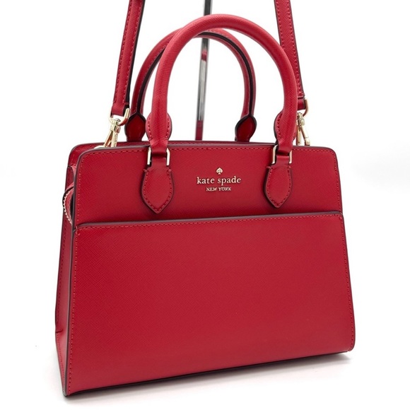 kate spade Handbags - Kate Spade Small Madison Satchel Crossbody Bag Red (NWT)